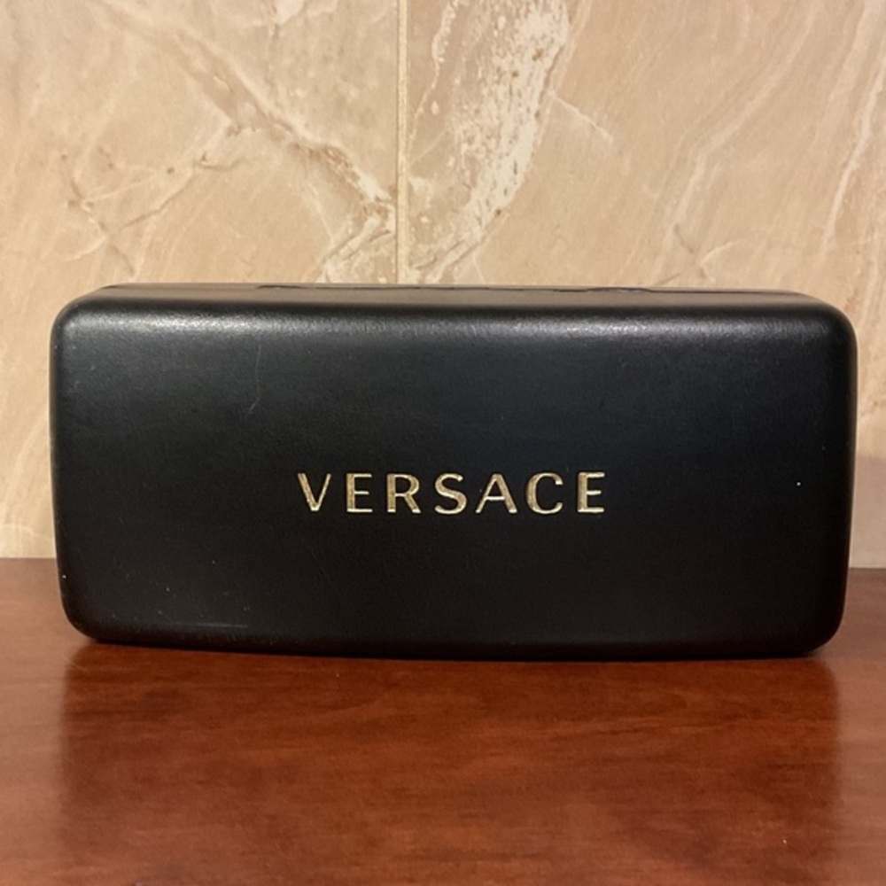 Versace Black Case with Gold Logo Case Only—No Glasses